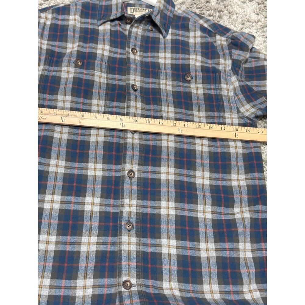 Duluth Trading Co Button Down Shirt Men’s Blue Plaid Flannel Workwear Casual S - Picture 9 of 10